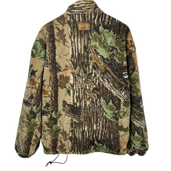 Duxbak Reversible Jacket Mens Large Camo Fleece Black Nylon Full Zip + Pockets - Picture 2 of 10